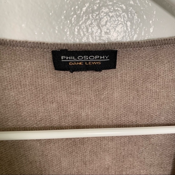 Philosophy Open Waterfall Cardigan Sweater Tan - Picture 9 of 9